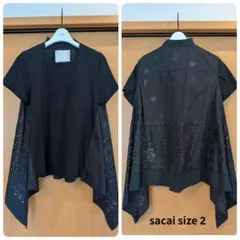 【ひまるい様専用】sacai 半袖Tシャツ サイズ2 黒 レース
