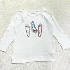 GLOBAL WORK グローバルワーク ロンT 130 白 ピンク キッズ