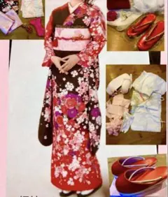 振袖　帯、ショール、バッグ、草履、着付セット23点　着用1回　成人式　着物　卒業