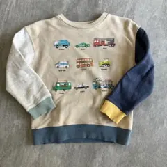 BEAMS mini 車プリント トレーナー 120