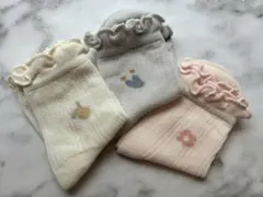 【新品】子供用靴下　フリル　パステルカラー　3足セット　13〜15