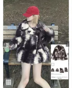 GRL 襟２Wayミックスカラーボアブルゾン