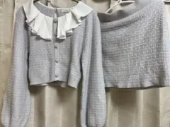 エブリン襟ツイードニットセットアップ