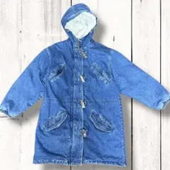 AJ SPORT 裏ボア デニムダッフルコート M フード付き ロングレディース