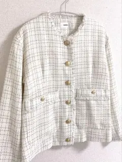 【美品】SNIDEL スナイデル ツイードジャケット チェック柄 金ボタン