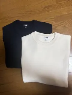 ユニクロ　ウォッシャブルミラノリブクルーネックセーター　Lサイズ　２枚セット
