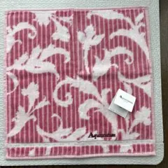 【新品・タグ付き】アクアスキュータム タオルハンカチ 25×25cm ピンクのサムネイル