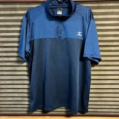 Mizuno ネイビー ハーフジップアップ ポロシャツ 3L