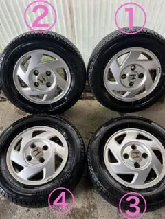 ホンダ純正アルミホイール　BSスタッドレス　2本セット145/80R12 LT①のサムネイル