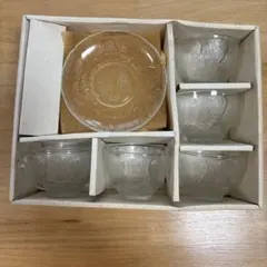 ガラス製デザート椀5個と皿5枚セット