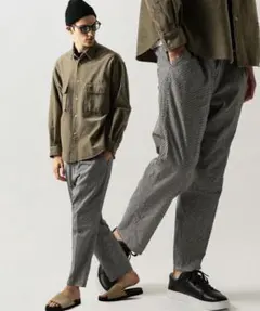 BY チェック ワイド アンクルパンツ ◆