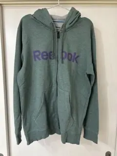 Reebok グリーン ジップアップパーカー