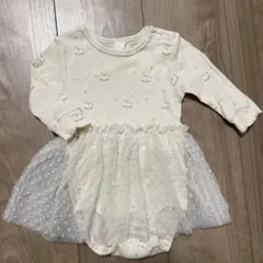 Contail 木馬　アイボリー チュール付きロンパース　70㎝