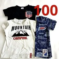 アメリカ　USA Tシャツ セット 100 黒　デニム　マウンテン　恐竜　男の子のサムネイル