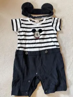 【美品】 petit main ミッキーマウス ロンパース