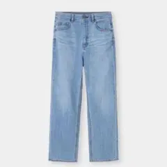 GU ジーユー　ハイウエストストレートジーンズ　丈標準　ブルー　M