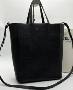 ⭐️ 美品 セリーヌ バーティカル カバ スモール トートバッグ ブラック 鑑定済のサムネイル