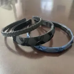 カチューシャ 3点セット ブラック・ネイビー