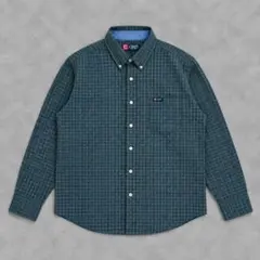 CHAPS 長袖チェックシャツ ボタンダウン XXL グリーン EASYCARE