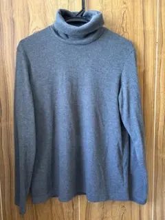 ユニクロ ヒートテックフリースタートルネック L チャコールグレー 美品