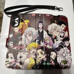 鬼滅の刃 手帳型iPhone16ケース ストラップ付き