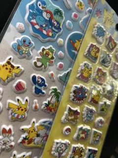 【公式・２枚セット】　ポケモン　ぷっくり　シール　マシュマロ　立体