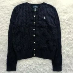 23SS ポロラルフローレン ケーブルカーディガン 刺繍ポニー XS キッズL