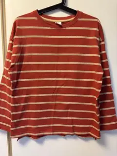 Niko and 赤ストライプ五分袖Tシャツ M