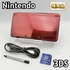 【すぐ遊べる：極美品】Nintendo 3DS 本体 レッド 動作確認済 SD付