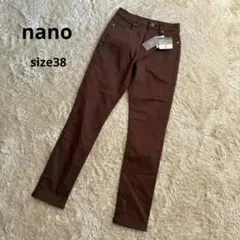 新品　nano ナノ　ブラウン スキニーパンツ size38 Мサイズ