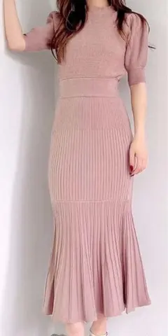 リゼクシー・5分袖マーメイドニットワンピース・新品未使用