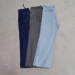 【3本セット】GU　デニムバギースラックス