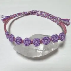 お花 ミサンガ (パープル系) 即購入⭕️