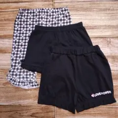 新品 未使用 レギンス ショートパンツ 女の子 黒 お花 白 95