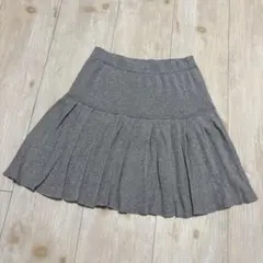 韓国服　キッズ ニットプリーツスカート グレー　140cm