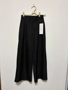 【新品】神戸レタス　低身長向けワイドパンツ　ブラック