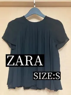 ザラ　半袖　プリーツトップス　裏地付き　美品
