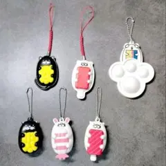 スシローのだっこずしおみくじ付きキーホルダー　プッシュポップ　鈴　全6個セット