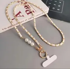 ゴールドチェーンパールスマホアクセサリー