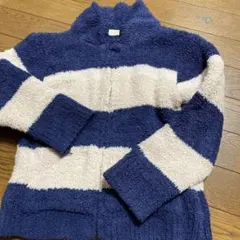 プティマイン　ふわふわアウター　ボーダー　120