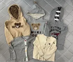 ミキハウス 100 5枚セット パーカー トレーナー スウェット カーディガン