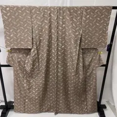 紬 幾何学文様 正絹 k241