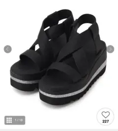 カラーコンビウエッジクロスゴムベルト厚底スポサン