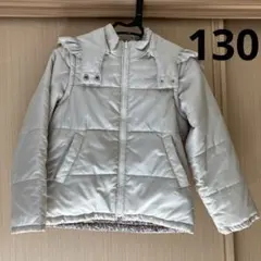 pom ponette フード付き中綿コート アイボリー　130