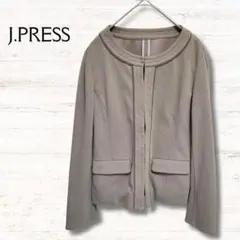 ジェイプレス J.PRESS ノーカラージャケット 茶系 M オンワード