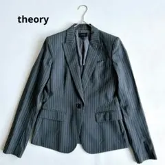 theory セオリー　テーラードジャケット　背抜き　ストライプ　グレー　2
