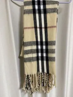 ベージュ チェック柄 マフラー