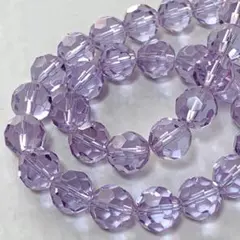 bk855/SALE！ガラスビーズ◇多面カット　クリアパープル　1連