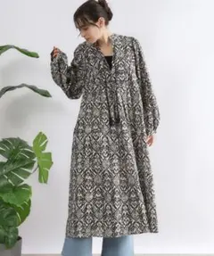 オペークドットクリップ ロングワンピース