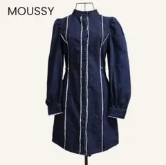 1■USED・MOUSSY■CUT OFF FRILL デニム ワンピース